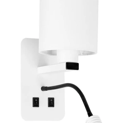 Nástenné LED osvetlenie s čítacím ramenom MAGNUM 3 - 1xE27, 40W + LED 3W, 3200K (teplá biela), biele