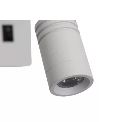 Nástenné LED osvetlenie s čítacím ramenom MAGNUM 3 - 1xE27, 40W + LED 3W, 3200K (teplá biela), biele