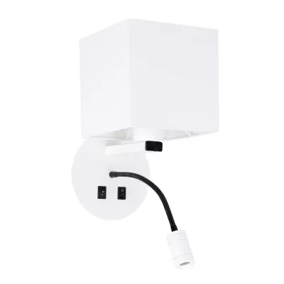 Nástenné LED svetlo s čítacím ramenom MAGNUM 1 - 1xE27, 40W + LED 3W, 3200K (teplá biela), biele