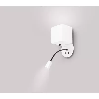 Nástenné LED svetlo s čítacím ramenom MAGNUM 1 - 1xE27, 40W + LED 3W, 3200K (teplá biela), biele