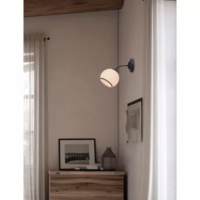 Moderné nástenné svietidlo MARINEN - 1xE27, 40W, čierne / biele