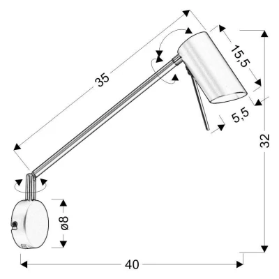 Flexibilná nástenná lampa na čítanie MILLY - 1xGU10, 40W, matná biela