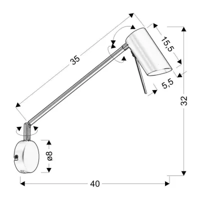 Flexibilná nástenná lampa na čítanie MILLY - 1xGU10, 40W, matná biela