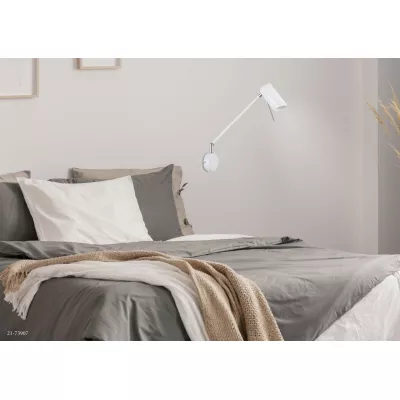 Flexibilná nástenná lampa na čítanie MILLY - 1xGU10, 40W, matná biela