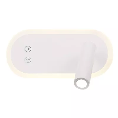 Nástenné LED svetlo s čítacím ramenom MIRACLE - 6W+3W, 4000K (denná biela), biele