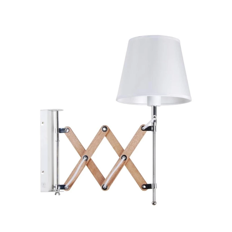 Nástenná flexibilná lampa na čítanie MITO, 1xE27 - 40W, chrómovaná / biela