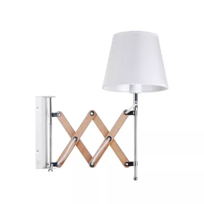 Nástenná flexibilná lampa na čítanie MITO, 1xE27 - 40W, chrómovaná / biela