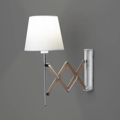 Nástenná flexibilná lampa na čítanie MITO, 1xE27 - 40W, chrómovaná / biela