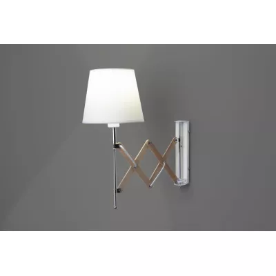 Nástenná flexibilná lampa na čítanie MITO, 1xE27 - 40W, chrómovaná / biela