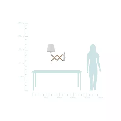 Nástenná flexibilná lampa na čítanie MITO, 1xE27 - 40W, chrómovaná / biela