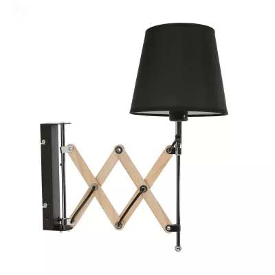 Nástenná flexibilná lampa na čítanie MITO, 1xE27 - 40W, chrómovaná / čierna