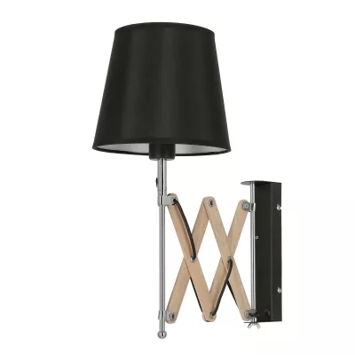 Nástenná flexibilná lampa na čítanie MITO, 1xE27 - 40W, chrómovaná / čierna