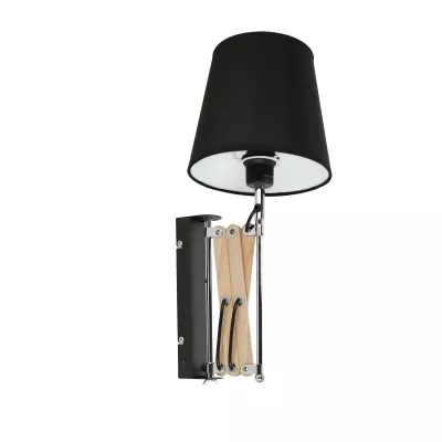 Nástenná flexibilná lampa na čítanie MITO, 1xE27 - 40W, chrómovaná / čierna