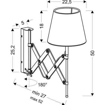 Nástenná flexibilná lampa na čítanie MITO, 1xE27 - 40W, chrómovaná / čierna