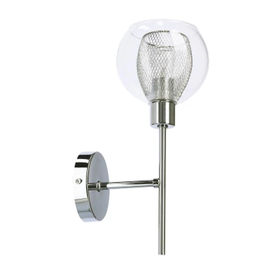 Nástenné dizajnové osvetlenie OZZO - 1xE14, 40W, chrómované / číre