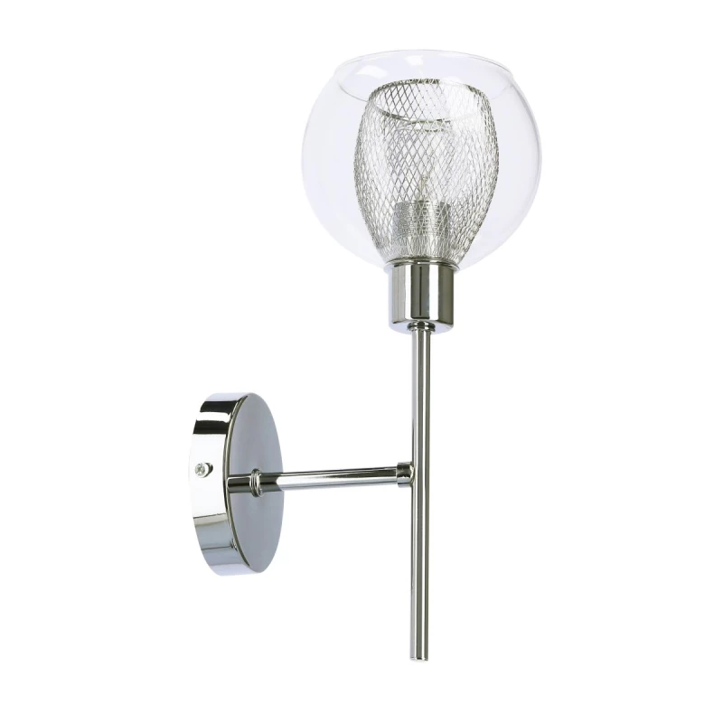 Nástenné dizajnové osvetlenie OZZO - 1xE14, 40W, chrómované / číre