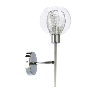 Nástenné dizajnové osvetlenie OZZO - 1xE14, 40W, chrómované / číre