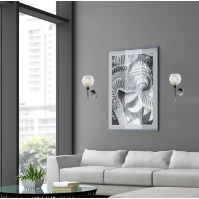 Nástenné dizajnové osvetlenie OZZO - 1xE14, 40W, chrómované / číre