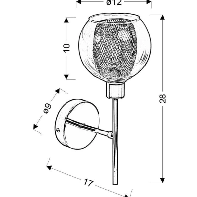 Nástenné dizajnové osvetlenie OZZO - 1xE14, 40W, chrómované / číre
