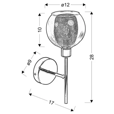 Nástenné dizajnové osvetlenie OZZO - 1xE14, 40W, chrómované / číre