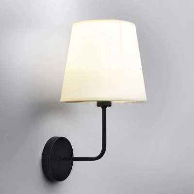Moderná nástenná lampa PASTERI - 1xE14, 40W, čierna / béžová