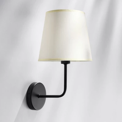 Moderná nástenná lampa PASTERI - 1xE14, 40W, čierna / béžová