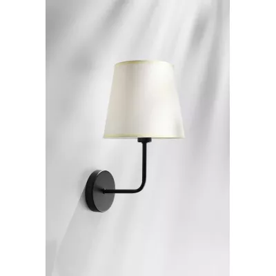 Moderná nástenná lampa PASTERI - 1xE14, 40W, čierna / béžová