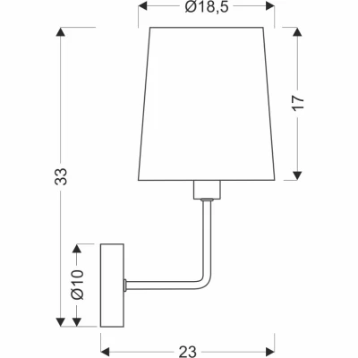 Moderná nástenná lampa PASTERI - 1xE14, 40W, čierna / béžová