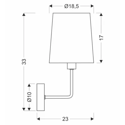 Moderná nástenná lampa PASTERI - 1xE14, 40W, čierna / béžová