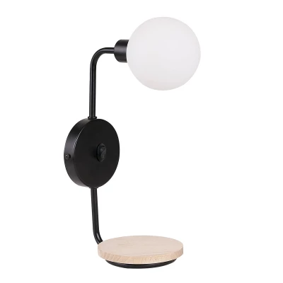 Nástenná lampa s poličkou PONIO - 1xG9, 25W, čierna / biela