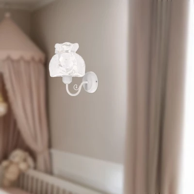 Nástenná lampa v provence štýle ROSSINI - 1xE27, 40W, biela