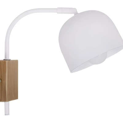 Moderné nástenné osvetlenie RUPI - 1xE27, 40W, prírodné drevo/biele