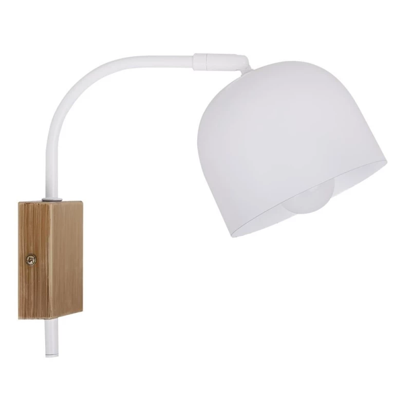 Moderné nástenné osvetlenie RUPI - 1xE27, 40W, prírodné drevo/biele