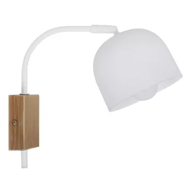 Moderné nástenné osvetlenie RUPI - 1xE27, 40W, prírodné drevo/biele