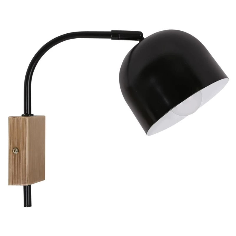 Moderné nástenné osvetlenie RUPI - 1xE27, 40W, prírodné drevo/čierne
