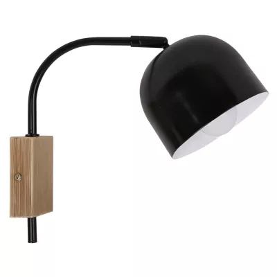 Moderné nástenné osvetlenie RUPI - 1xE27, 40W, prírodné drevo/čierne