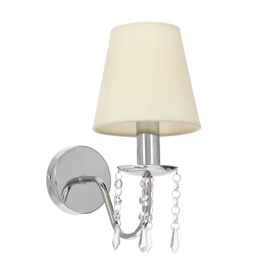 Moderná nástenná lampa RUTI - 1xE14, 40W, chrómovaná / béžová