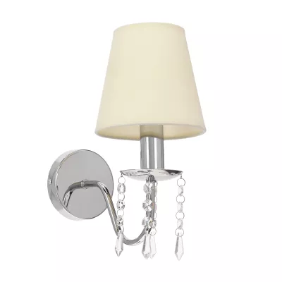 Moderná nástenná lampa RUTI - 1xE14, 40W, chrómovaná / béžová