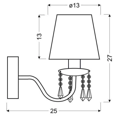 Moderná nástenná lampa RUTI - 1xE14, 40W, chrómovaná / béžová