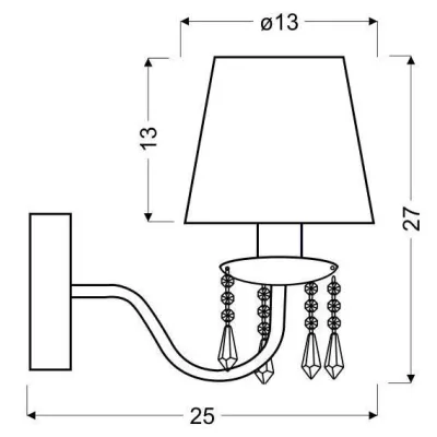 Moderná nástenná lampa RUTI - 1xE14, 40W, chrómovaná / béžová