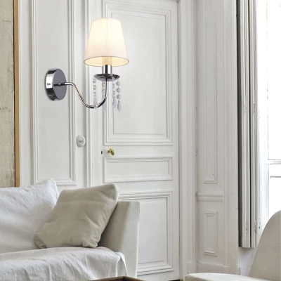 Moderná nástenná lampa RUTI - 1xE14, 40W, chrómovaná / béžová