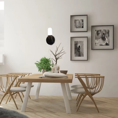 Dizajnové nástenné LED osvetlenie SAKAI - 5,4W, 3000K (teplá biela), prírodné drevo / čierna