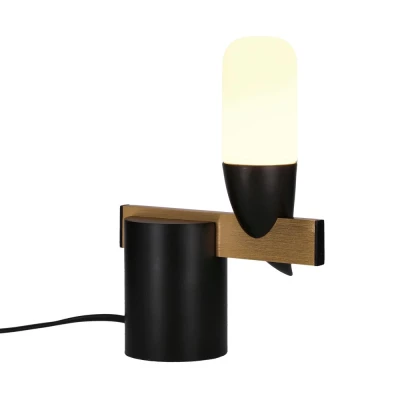 Dizajnové nástenné LED osvetlenie SAKAI - 5,4W, 3000K (teplá biela), prírodné drevo / čierna