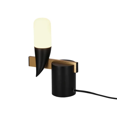 Dizajnové nástenné LED osvetlenie SAKAI - 5,4W, 3000K (teplá biela), prírodné drevo / čierna