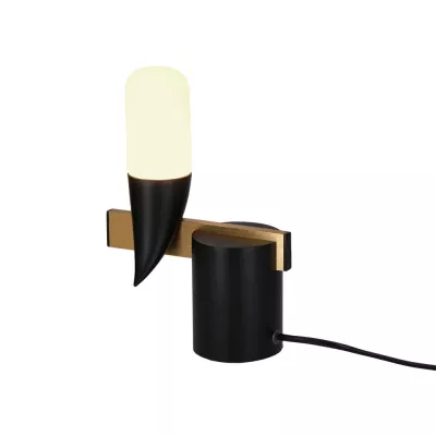 Dizajnové nástenné LED osvetlenie SAKAI - 5,4W, 3000K (teplá biela), prírodné drevo / čierna