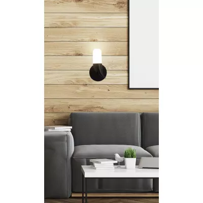 Dizajnové nástenné LED osvetlenie SAKAI - 5,4W, 3000K (teplá biela), prírodné drevo / čierna
