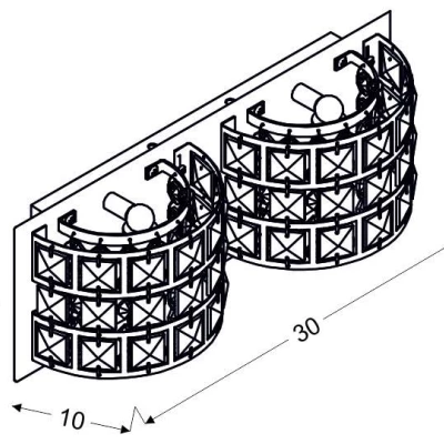 Moderné nástenné osvetlenie SATURN - 2xG9, 40W, chrómované/číre