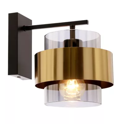 Moderné nástenné osvetlenie SPIEGA - 1xE27, 60W, čierne / mosadzné