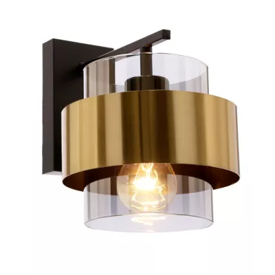 Moderné nástenné osvetlenie SPIEGA - 1xE27, 60W, čierne / mosadzné