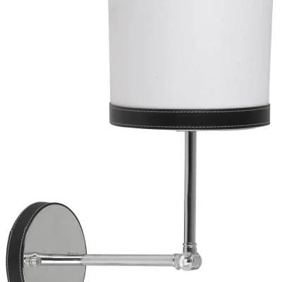Nástenné moderné lampa TIDA - 1xE14, 40W, chrómovaná / bieločierna